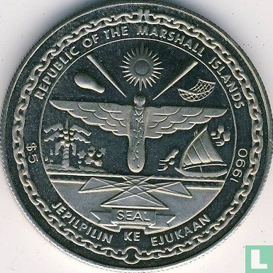 Marshalleilanden 5 dollars 1990 "German Unification" - Afbeelding 1
