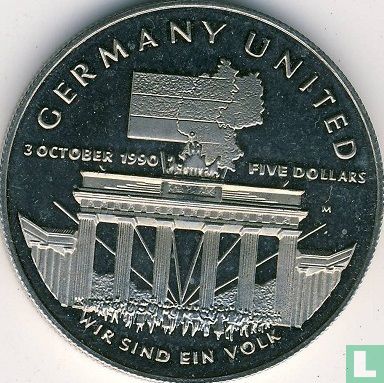Marshall Islands 5 dollars 1990 "German Unification" - Image 2