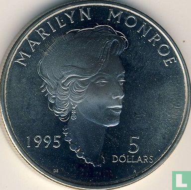 Marshalleilanden 5 dollars 1995 "Marilyn Monroe" - Afbeelding 1