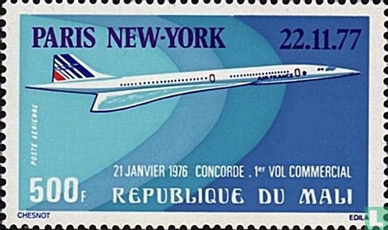 Eerste lijnvlucht Concorde Parijs - New York