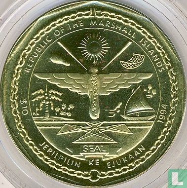 Marshall Islands 10 dollars 1994 "Solar System" - Image 2