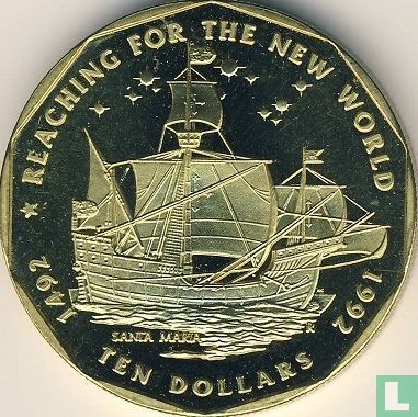 Îles Marshall 10 dollars 1992 "500 years Discovery of the New World" - Image 1
