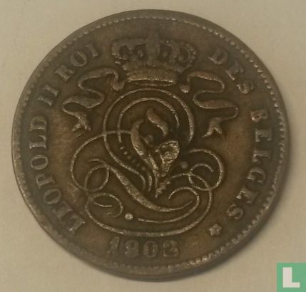 Belgie 2 centiemes 1903 >  Niet bestaand jaartal > Afd. Penningen > Bewerkte munten  - Bild 1