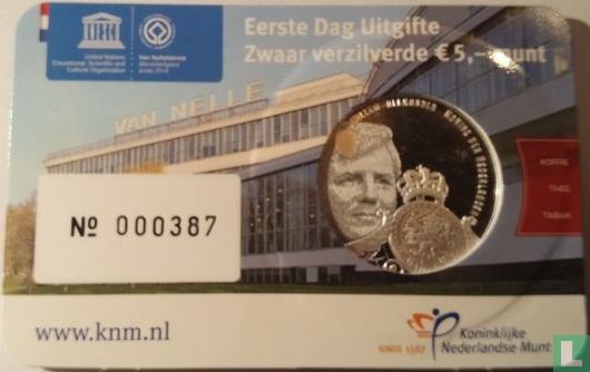Netherlands 5 euro 2015 (coincard - first day of issuance) "Van Nelle factory" - Image 2