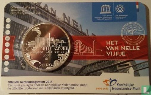 Netherlands 5 euro 2015 (coincard - first day of issuance) "Van Nelle factory" - Image 3