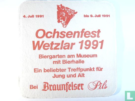 Braunfelser Pils / Ochsenfest Wetzlar 1991 - Afbeelding 1