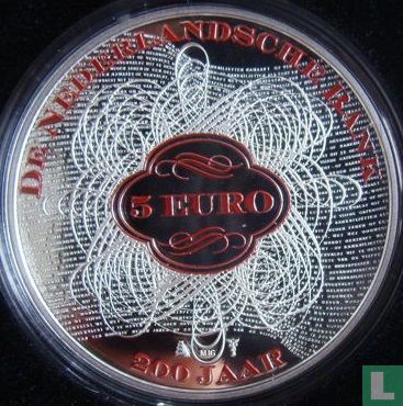 Nederland 5 euro 2014 (PROOF - rood gekleurd) "200 years of the Netherlands Central Bank" - Afbeelding 2