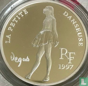France 10 francs - 1½ euro 1997 (PROOF) "The little dancer by Degas" - Image 1