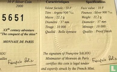 Frankrijk 10 francs 2000 (PROOF) "XXth Century - flight" - Afbeelding 3