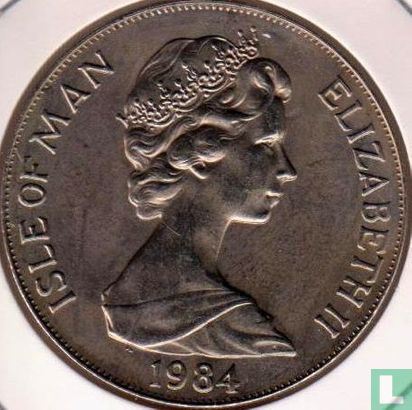 Isle of Man 1 crown 1984 (copper-nickel) "1984 Summer Olympics in Los Angeles - equestrian" - Image 1