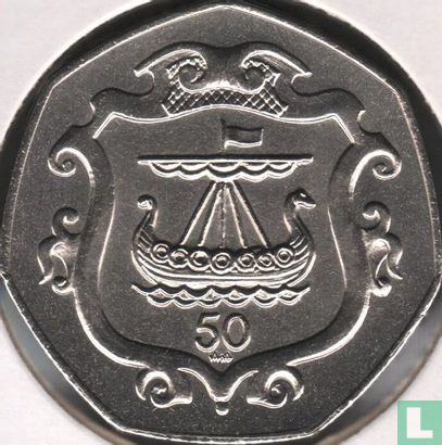 Insel Man 50 Pence 1984 (AA) "Quincentenary of the College of Arms" - Bild 2