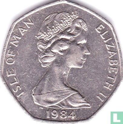 Man 50 pence 1984 "Tourist Trophy Motorcycle Races" - Afbeelding 1