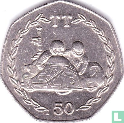 Man 50 pence 1984 "Tourist Trophy Motorcycle Races" - Afbeelding 2