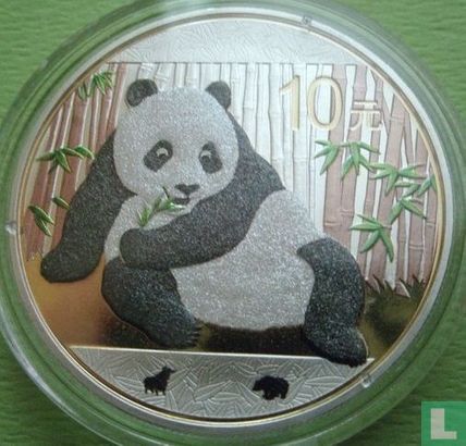 Chine 10 yuan 2015 (coloré) "Panda" - Image 2
