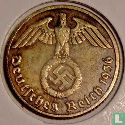 German Empire 10 reichspfennig 1936 (swastika - E) - Image 1