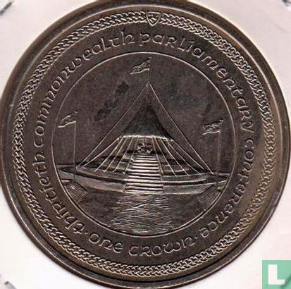 Île de Man 1 crown 1984 (cuivre-nickel) "30th Commonwealth Parliamentary Conference - conference tent" - Image 2