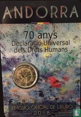 Andorra 2 euro 2018 (coincard - Govern d'Andorra) "70 years Universal Declaration of Human Rights" - Afbeelding 1