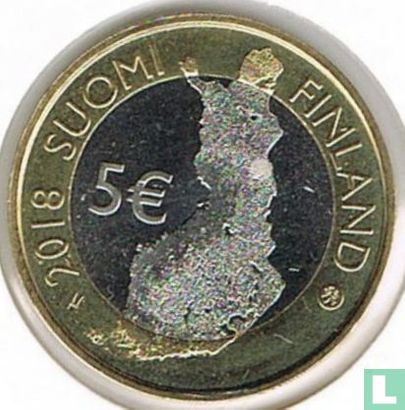 Finlande 5 euro 2018 "Finnish national landscapes - River Oulankajoki" - Image 1