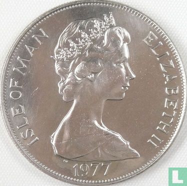 Île de Man 1 crown 1977 (argent) "Queen's Silver Jubilee Appeal" - Image 1