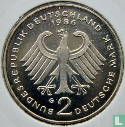Duitsland 2 mark 1986 (G - Konrad Adenauer) - Afbeelding 1