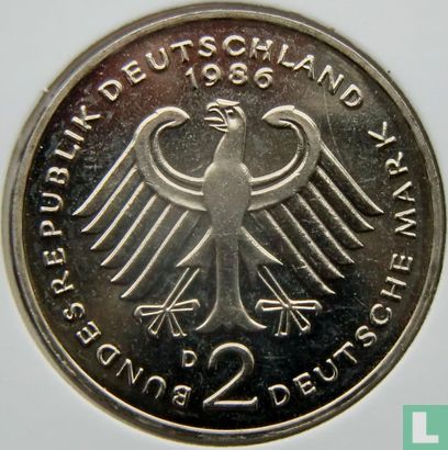 Duitsland 2 mark 1986 (D - Theodor Heuss) - Afbeelding 1
