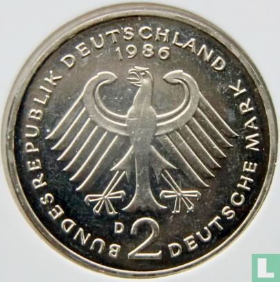 Allemagne 2 mark 1986 (D - Konrad Adenauer) - Image 1