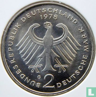 Allemagne 2 mark 1978 (G - Konrad Adenauer) - Image 1