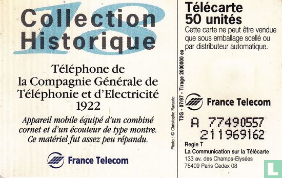 Téléphone de la Compagnie Générale de Téléphonie et d'Electricité  - Afbeelding 2