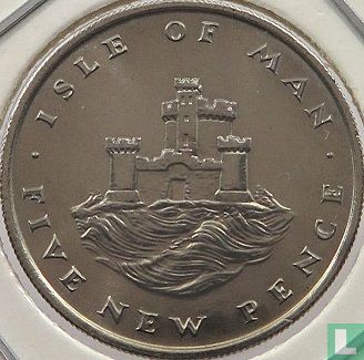 Insel Man 5 New Pence 1971 - Bild 2
