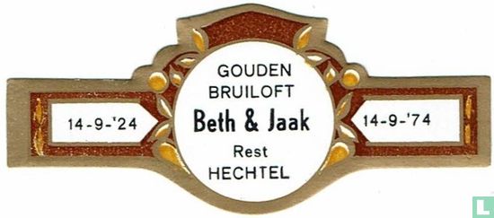 Golden Wedding Beth & Jaak Rest. Hechtel - 14-9-'24 - 14-9-'74 - Image 1