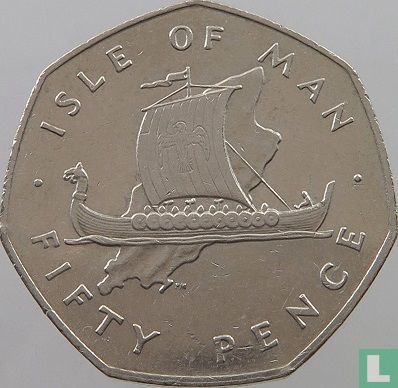 Man 50 pence 1977 - Afbeelding 2