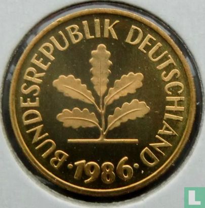 Duitsland 5 pfennig 1986 (J) - Afbeelding 1