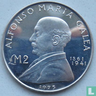 Malta 2 liri 1975 (type 2) "Alfonso Maria Galea" - Afbeelding 1