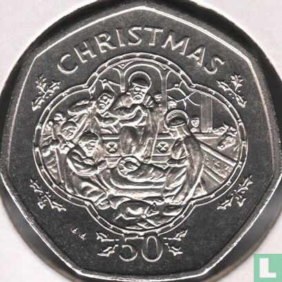 Man 50 pence 1993 (AA) "Christmas 1993" - Afbeelding 2