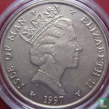 Isle of Man 5 pounds 1997 "50th Wedding Anniversary of Queen Elizabeth II and Prince Philip" - Image 1