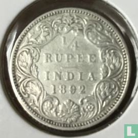 British India ¼ rupee 1892 (Bombay) - Image 1