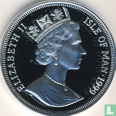 Man 1 crown 1999 (PROOF - zilver) "British blue cat" - Afbeelding 1
