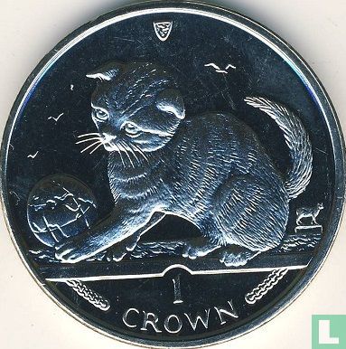 Man 1 crown 2000 (koper-nikkel) "Scottish Fold cat" - Afbeelding 2