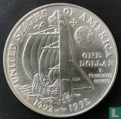 United States 1 dollar 1992 "Columbus quincentenary of America's discovery" - Image 2
