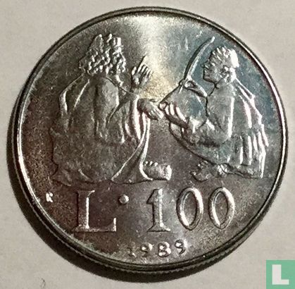 San Marino 100 lire 1989 "History" - Afbeelding 1