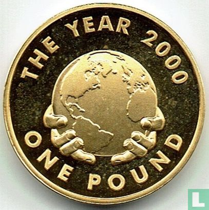 Guernsey 1 pound 2000 (PROOF) "Year 2000" - Afbeelding 1