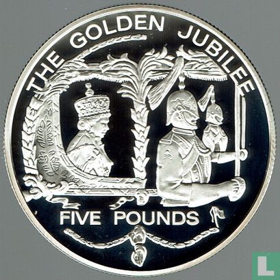 Guernsey 5 Pound 2002 (PP - Silber) "The Golden Jubilee" - Bild 2