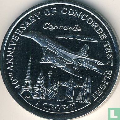 Man 1 crown 2009 (kleurloos) "40th anniversary of Concorde Test Flight" - Afbeelding 2