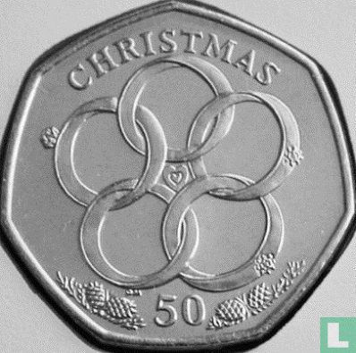 Man 50 pence 2009 "5th Day of Christmas" - Afbeelding 2