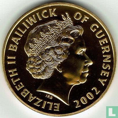 Guernesey 5 pounds 2002 (cuivre-nickel doré) "The Golden Jubilee" - Image 1