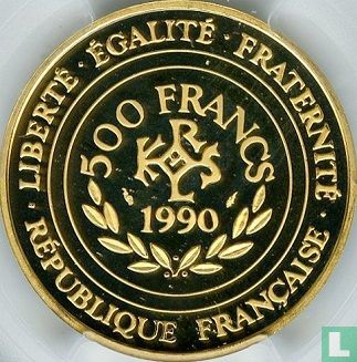 France 500 francs / 70 écus 1990 (PROOF - gold) "Charlemagne" - Image 1