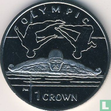 Isle of Man 1 crown 2012 "London Olympics - Swimming" - Image 2
