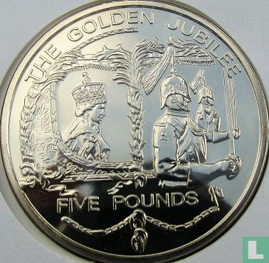 Guernsey 5 pounds 2002 (koper-nikkel) "The Golden Jubilee" - Afbeelding 2