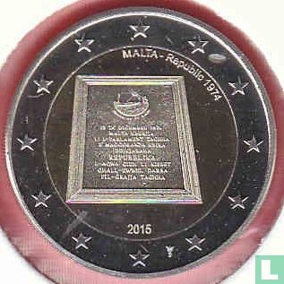 Malta 2 euro 2015 (met muntteken) "Proclamation of the Republic in 1974" - Afbeelding 1