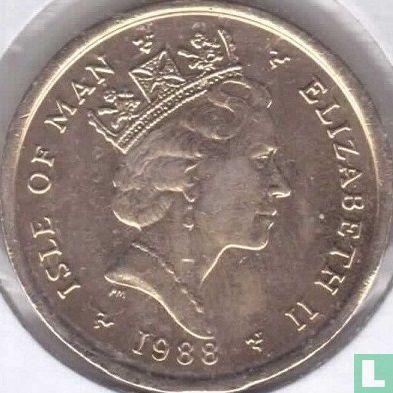 Isle of Man 1 pound 1988 (AA) - Image 1